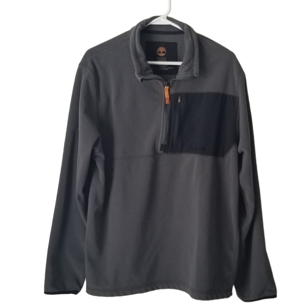Timberland 1/4 Zip Fleece Pullover  Size L Dark Gray